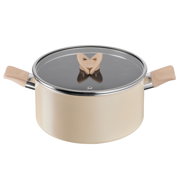 TEFAL 24CM BLOSSOM STEWPOT WITH LID - BEIGE | G1674624